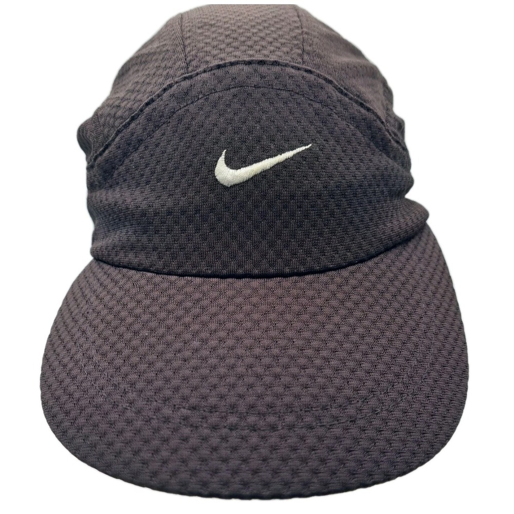 Vintage Nike 5 Panel Hat Brown Mesh Camper Cap Swoosh Y2K Running